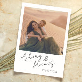 Invitation Boho Photo Wedding Invite Modern Minimalist Script