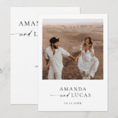 Invitation Boho Photo Wedding | Minimaliste allema (Devant / Derrière)