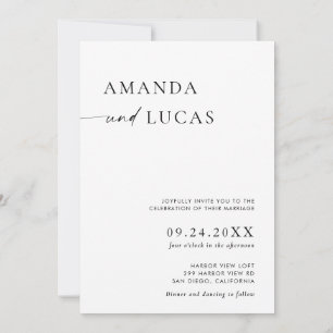 Invitation Boho Photo Wedding   Minimaliste allema