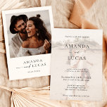 Invitation Boho Photo Wedding | Minimaliste modern<br><div class="desc">Cette belle Faire-part de mariage au design épuré et minimaliste, aux accents de calligraphie moderne, est parfaite pour télécharger une photo de vous et de votre future épouse ! Modifiez facilement la plupart des termes pour correspondre à votre événement! Les couleurs du texte et des arrière - plans sont entièrement...</div>