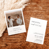 Invitation Boho Photo Wedding | Minimaliste modern