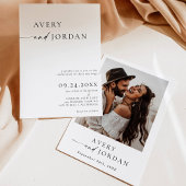 Invitation Boho Photo Wedding | Minimaliste modern