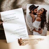 Invitation Boho Photo Wedding, Minimaliste Moderne