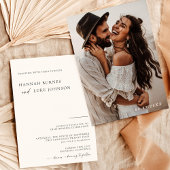 Invitation Boho Photo Wedding, Minimaliste Moderne