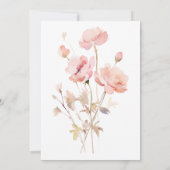 INVITATION BOHO PINK BLUSH FLEURS A L'AQUARELLE ENTERREMENT D (Dos)