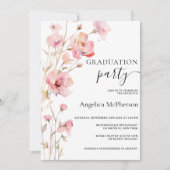 INVITATION BOHO PINK BLUSH WATERCOLOR FLEURS DIPLÔME (Devant)
