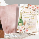 Invitation Boho Pink Brunch et Bubbly Fête des mariées