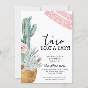 Invitation Boho Pink Cactus Taco Bout A Baby shower