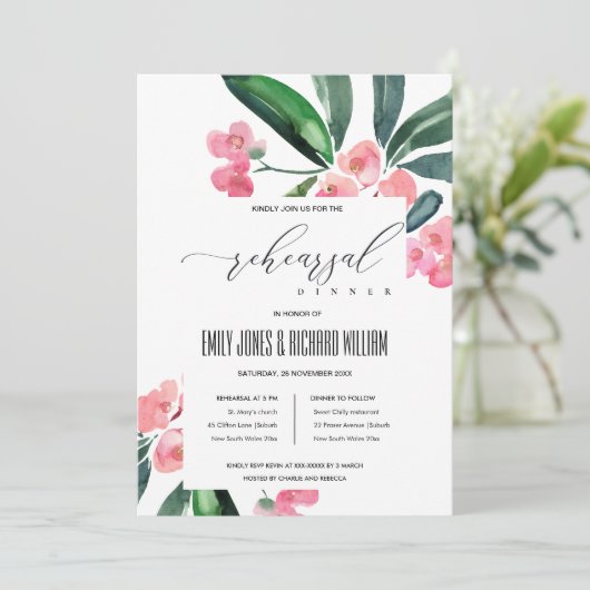 INVITATION BOHO PINK CHRIST THORE BLOOM RÉPÉTITION DÎNER (Debout devant)