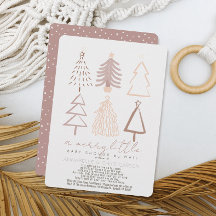 Boho Pink Christmas Trees Baby shower par la poste