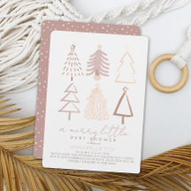 Boho Pink Christmas Trees Joyeux Petit Baby shower