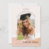 Invitation Boho Pink Desert Arch Photo Graduation (Devant)