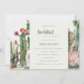 INVITATION BOHO PINK FÊTE DES MARIÉES FLORAL CACTI FOLIAGE (Devant)