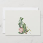 INVITATION BOHO PINK FÊTE DES MARIÉES FLORAL CACTI FOLIAGE (Dos)
