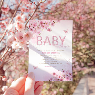 Invitation Boho Pink Floral Baby in Bloom Girl Baby shower