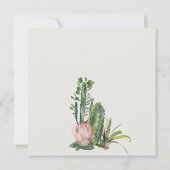 INVITATION BOHO PINK FLORAL CACTI FOLIAGE MARIAGE DE COULEUR  (Dos)