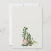 INVITATION BOHO PINK FLORAL CACTI FOLIAGE MARIAGE MERCI (Dos)
