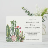 INVITATION BOHO PINK FLORAL DESERT CACTI FAUNA FÊTE DES MARIÉ (Debout devant)