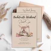 Invitation Boho Pink Glamping Bachelorette Party Week-end
