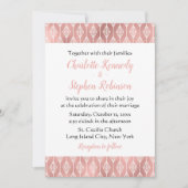 Invitation Boho Pink Mariage Rose Gold Tribal Diamants (Devant)