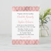Invitation Boho Pink Mariage Rose Gold Tribal Diamants (Debout devant)
