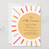 Invitation Boho Pink Notre Petit Soleil Fête Anniversaire (Devant)
