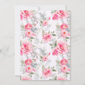 Invitation Boho Pink Peonies Wreath C'est une fille Baby show (Dos)