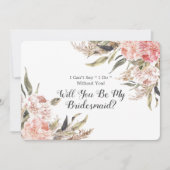 Invitation Boho Pink Peony Pampas Serez-Vous Ma Femme D'Accue (Devant)