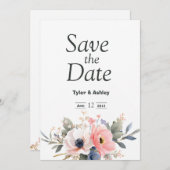 Invitation Boho Pink & Red Rose Elegant Wedding  (Devant / Derrière)