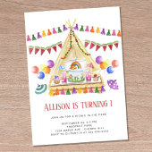 Invitation Boho Pique-nique fête d'anniversaire