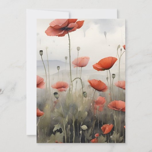 Invitation Boho Poppy Fleur sauvage Botanique (Dos)