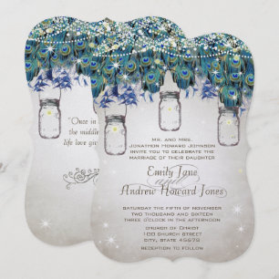 Invitation Boho Pot Mason Navy Turquoise Paon