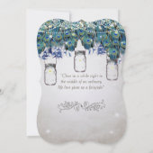 Invitation Boho Pot Mason Navy Turquoise Paon (Dos)