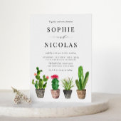 Invitation Boho Pot Succulents et Cactus Mariage d'été