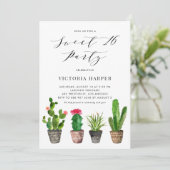Invitation Boho Pot Succulents et Cactus Sweet 16 Party (Debout devant)