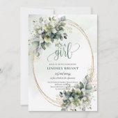 Invitation Boho Poussiéreux Feuilles d'Eucalyptus Vert C'est  (Devant)