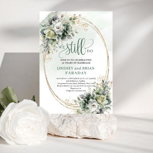 Invitation Boho Poussiéreux Vert Eucalyptus Nous s