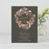 Invitation Boho prairie photo fleur sauvage Sweet 16 (Debout devant)