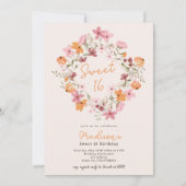 Invitation Boho prairie photo fleur sauvage Sweet 16 (Devant)