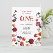Invitation Boho Premier Anniversaire 1er Anniversaire Aquarel (Debout devant)