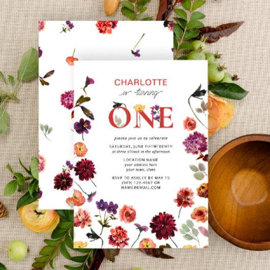 Invitation Boho Premier Anniversaire 1er Anniversaire Aquarel