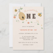 Invitation Boho Premier jour d'abeille 1er anniversaire d'abe (Devant)