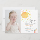 Invitation Boho Premier Voyage Autour Du Soleil 1Er Anniversa (Devant)