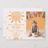 Invitation Boho Premier Voyage Autour Du Soleil 1Er Anniversa (Devant)