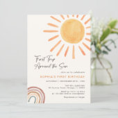 Invitation Boho Premier Voyage Autour Du Soleil 1Er Anniversa (Debout devant)