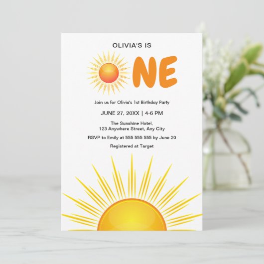 Invitation Boho Premier voyage autour du soleil 1er anniversa (Debout devant)