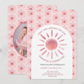 Invitation Boho Premier Voyage Autour Du Soleil 1Er Anniversa (Devant / Derrière)