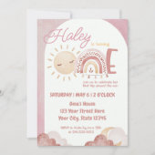 Invitation Boho Premier voyage autour du soleil 1er anniversa (Devant)