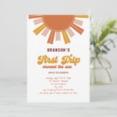 Invitation Boho Premier voyage autour du soleil 1er anniversa (Debout devant)