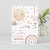 Invitation Boho Premier Voyage Autour Du Soleil 1Er Anniversa (Debout devant)